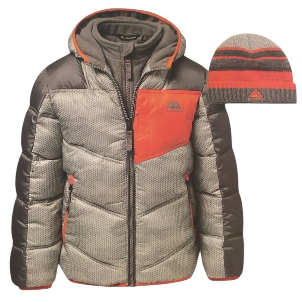 Snozu - Boy’s Puffer Winter Jacket with Toque